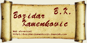Božidar Kamenković vizit kartica